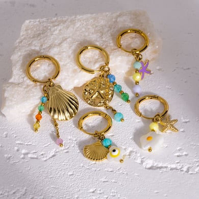 1 Piece Ocean Series Starfish Gold - colored Stainless Steel Pendant Earrings h5 Picture4