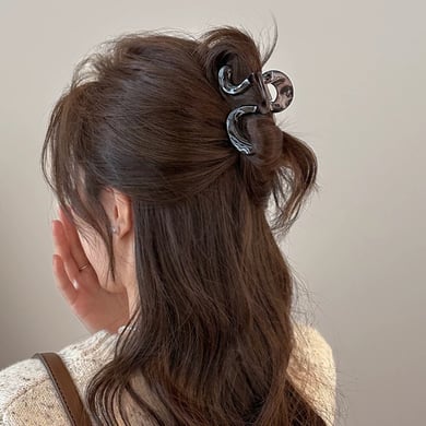 Pinces à cheveux en résine à imprimé léopard pour femme, série simple et décontractée h5 Image2