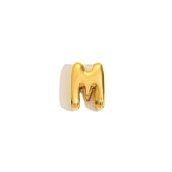 Halskette mit hohlem kleinen Buchstabenanhänger – Gold – M Bild39