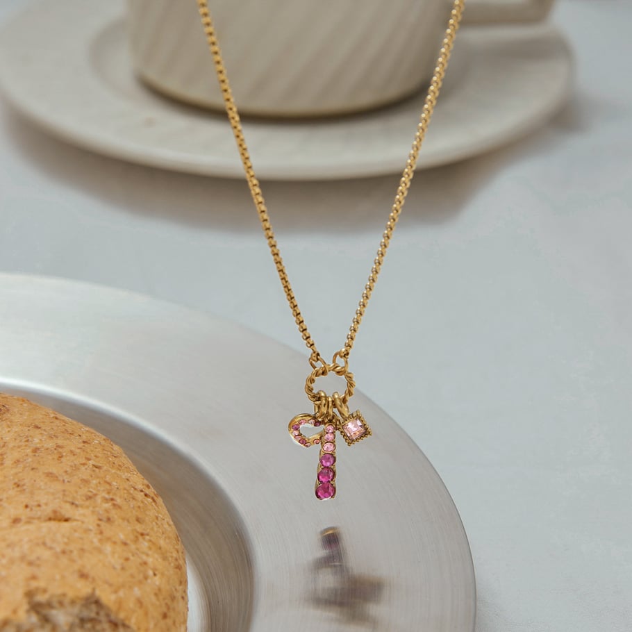 Sweet Heart Stainless Steel Gold Color Pendant Necklaces h5Picture3