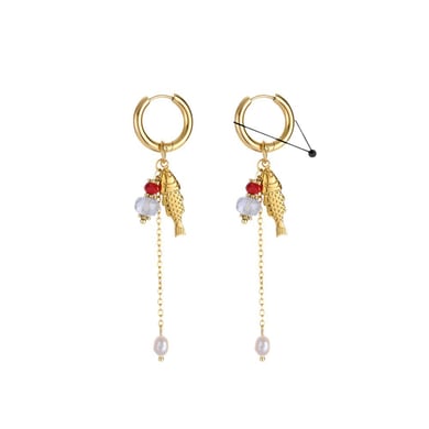 Vacation Marine Organism Stainless Steel Gold Color Women's Drop Earrings h5 Picture4