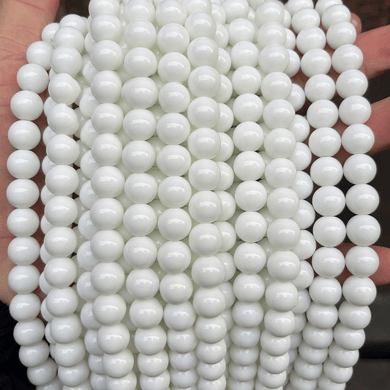 1 Strang täglich ringförmige weiße Glasperlen Schmuckperlen h5 Bild3