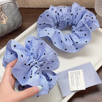 1 Stück Simple Series Elegante Streifen Stoff Damen Scrunchies h5 Bild3