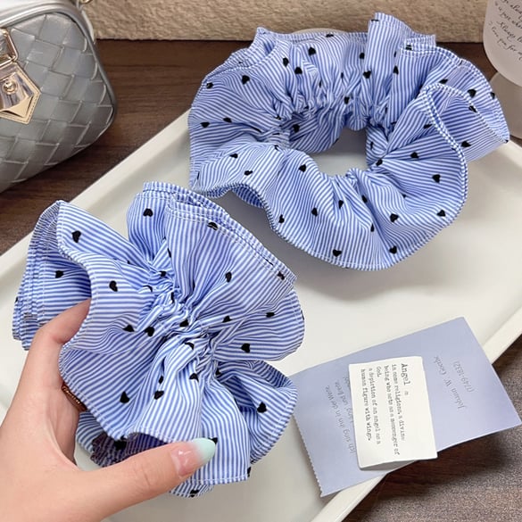 1 Stück Simple Series Elegante Streifen Stoff Damen Scrunchies 2