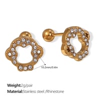Boucles d&#39;oreilles à tige en or et diamants blancs EH977WEG Image4