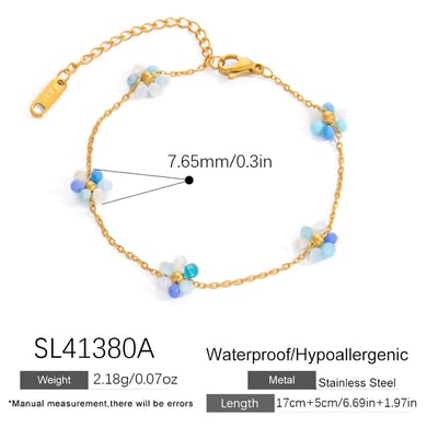 Süße Blume Edelstahl Gold Farbe frauen Charm Armbänder h5 Bild2