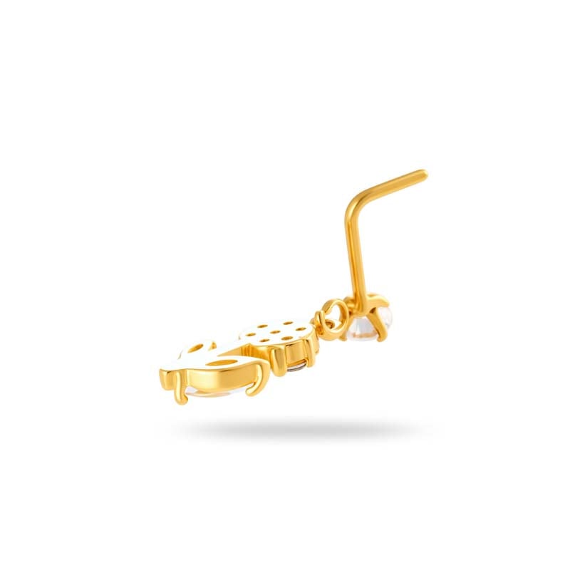 1 paire de piercings de nez pour femme, série Simple, motif soleil/lune, cuivre, or et zircon Image6