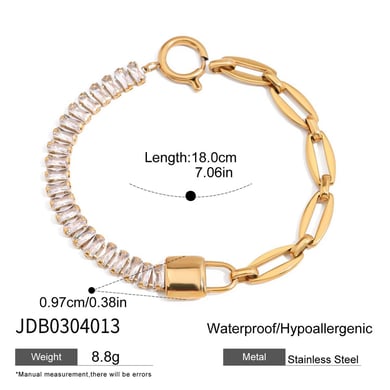 Lussuosi braccialetti con ciondolo a forma di cuore in acciaio inossidabile color oro h5 