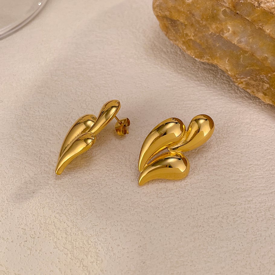 1 Paar Simple Series Daily Droplet Edelstahl Goldfarben Damen Ohrstecker Bild6