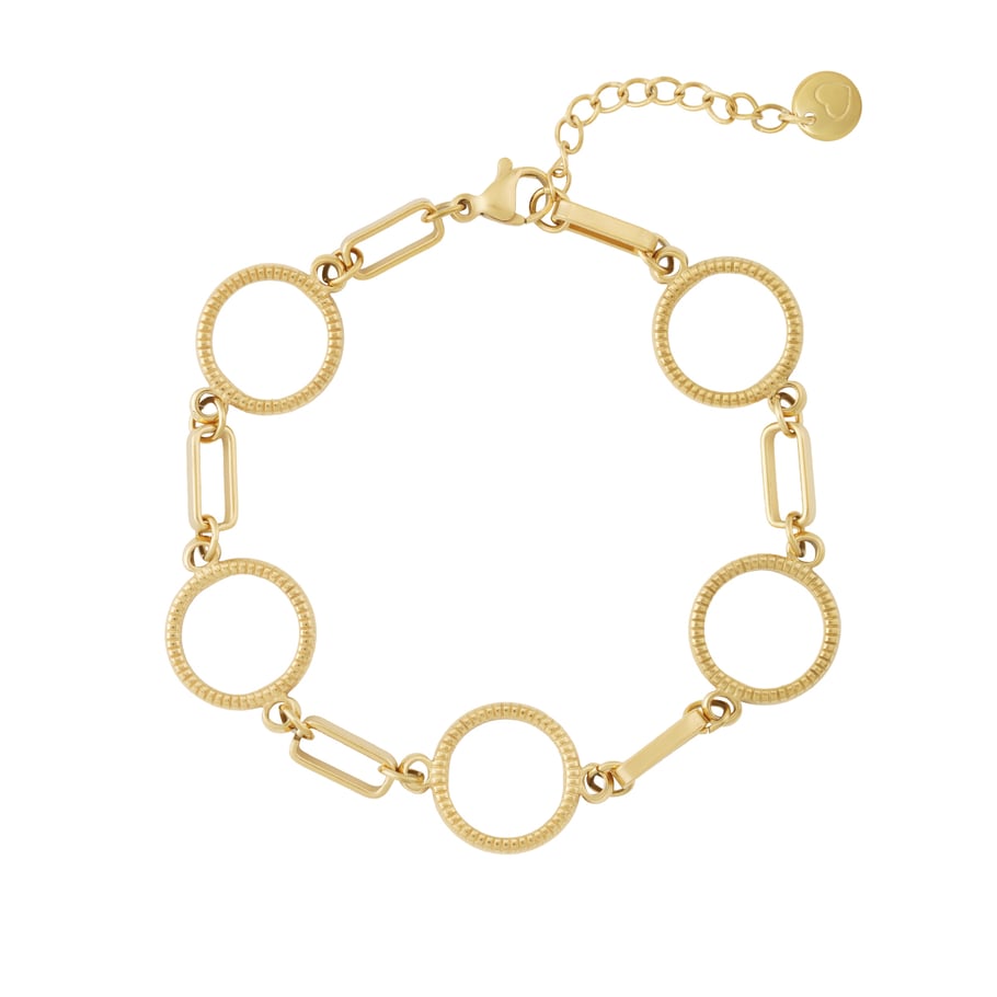 Annular Patchwork Geometric Stainless Steel Gold Color Women's Chain Bracelets 