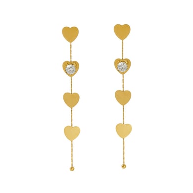 Orecchini pendenti con nappa in acciaio inossidabile color oro h5 