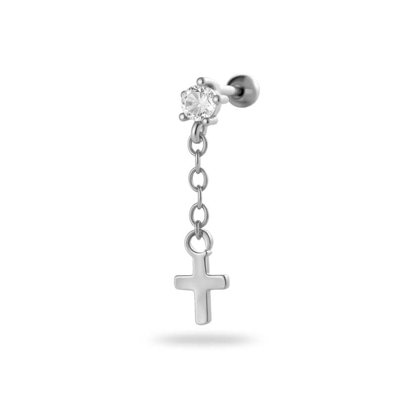 1 Paar Simple Series Simple Heart Kupfer Gold Farbe Zirkon Damen Piercings Ohrringe 