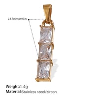 PJ467WEG White Zirconium Gold Pendant Picture9