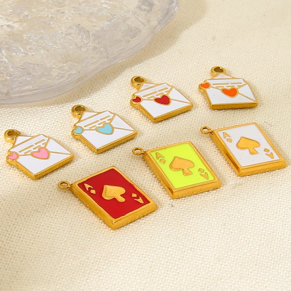 1 paio di pendenti da donna in acciaio inossidabile color oro con motivo a cuore dolce della serie romantica 2