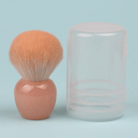 Kleiner Apfel – Rosa Achat – Hellorange gemischtes Haar – Lose Puderpinsel + runde transparente PP-Box-Verpackung Bild9
