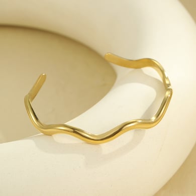 Pulseras de acero inoxidable geométricas de lujo para mujer h5 Imagen5