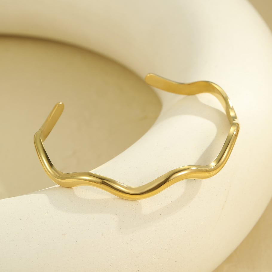 Pulseras de acero inoxidable geométricas de lujo para mujer Imagen5