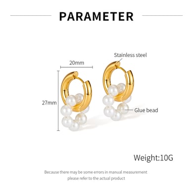 1 Paar einfache Serie täglich geometrische Edelstahl Gold Farbe Damen Tropfen Ohrringe h5 Bild2
