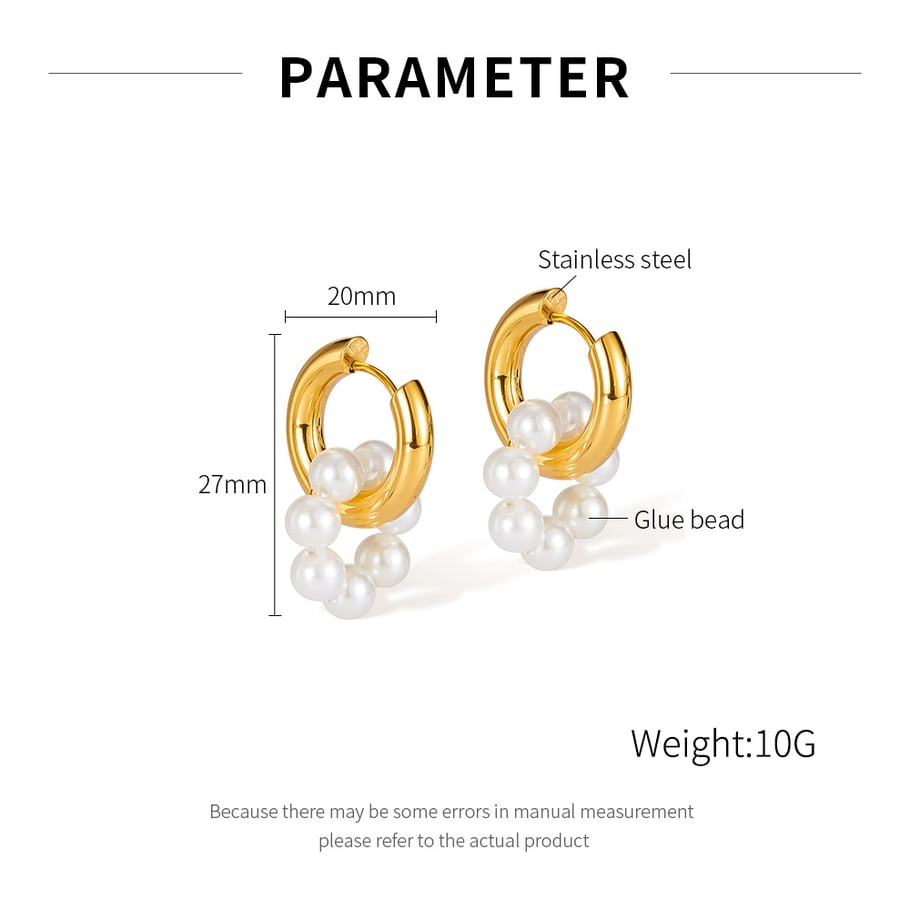 1 Paar einfache Serie täglich geometrische Edelstahl Gold Farbe Damen Tropfen Ohrringe Bild2