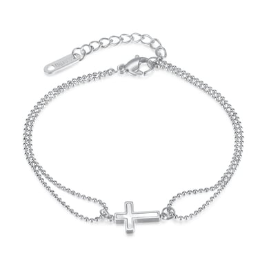 Bracelet chaîne simple en acier inoxydable couleur or pour femme, 1 pièce h5 