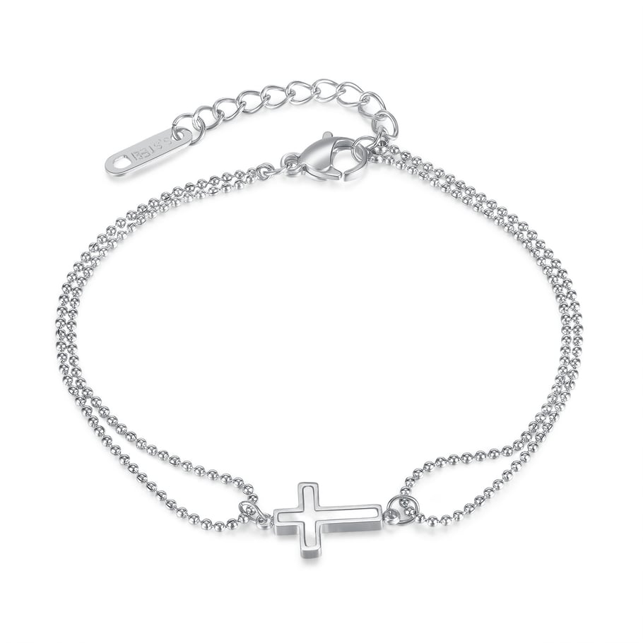 Bracelet chaîne simple en acier inoxydable couleur or pour femme, 1 pièce 