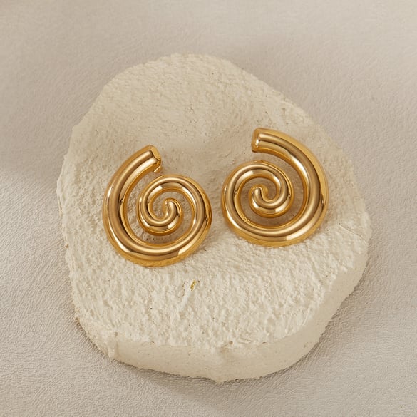 1 paire de boucles d&#39;oreilles à tige en acier inoxydable doré pour femme, série Simple Daily Turtle