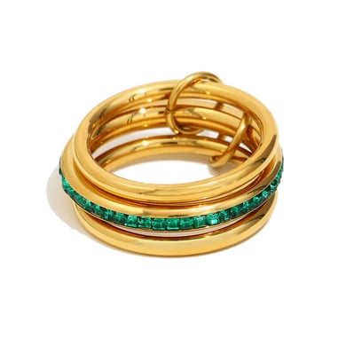 Anelli da donna in acciaio inossidabile color block di lusso h5 Immagine4