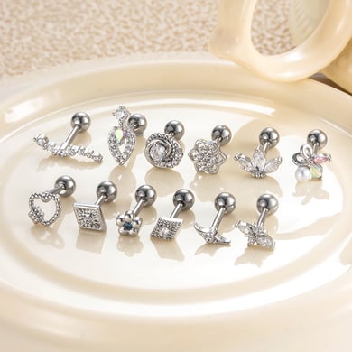 1 Pair Simple Series Simple Heart Copper   Gold Color  Zircon Women's Piercings Earrings h5 Picture5