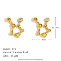 Pendientes de constelación de diamantes - Géminis Imagen7