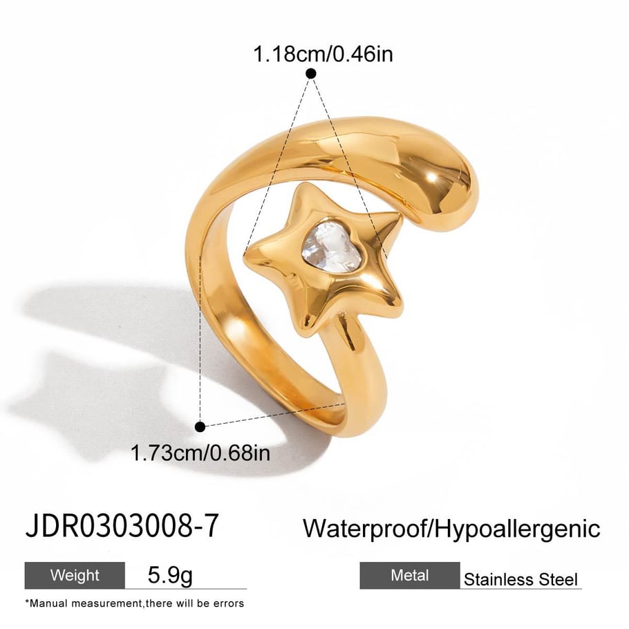 Ins Style Star Edelstahl Gold Farbe Ohrring Sets 
