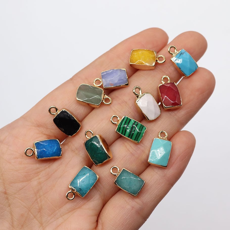 1 Piece Rectangular Natural Stones Women's Pendants Picture3