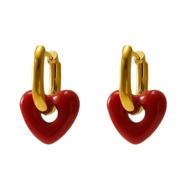Orecchini pendenti a forma di cuore in acciaio inossidabile color oro h5 