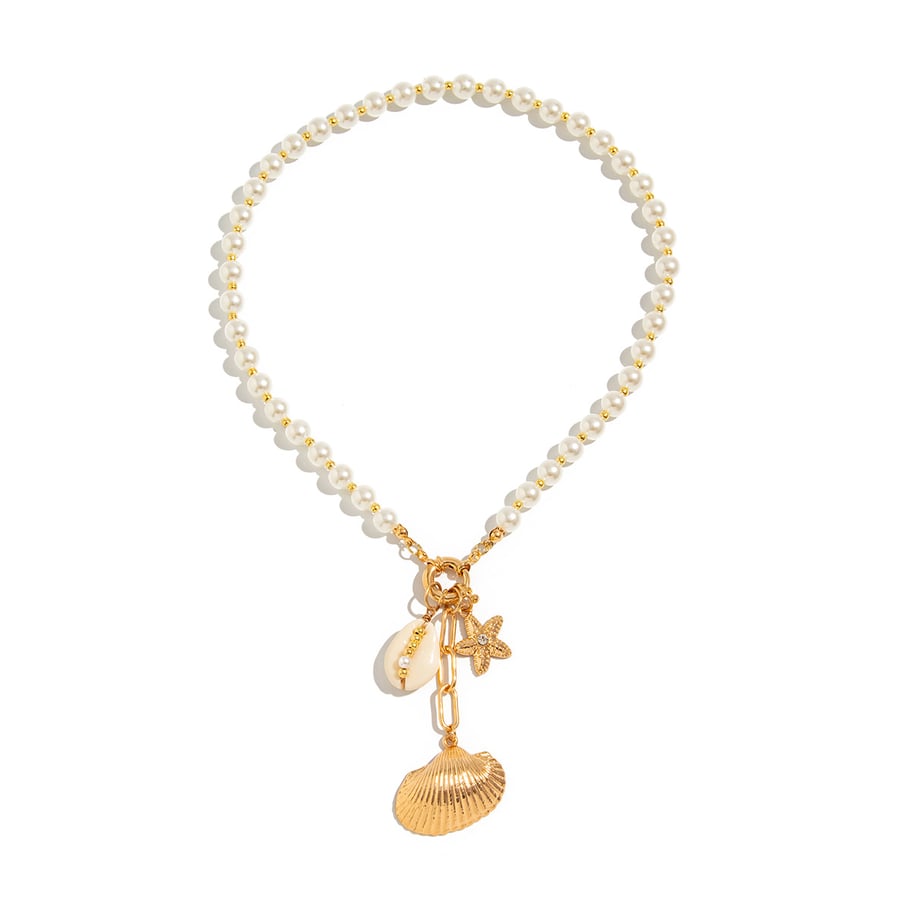 Shell Alloy Beaded Necklaces 