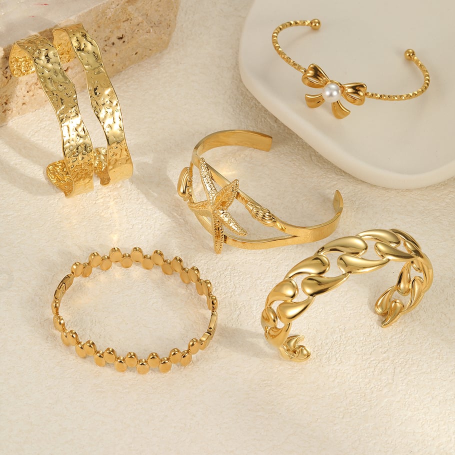 Romantische Serie Urlaub Geometrische Edelstahl Damen Armbänder Bild2