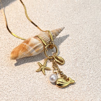 Oceanic Stainless Steel Gold Color Pendant Necklaces h5 Picture2