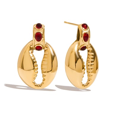Ohrstecker aus Edelstahl mit Muscheln in Goldfarbe h5 