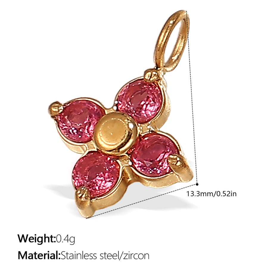 Clover Stainless Steel Gold Color DIY Pendants 