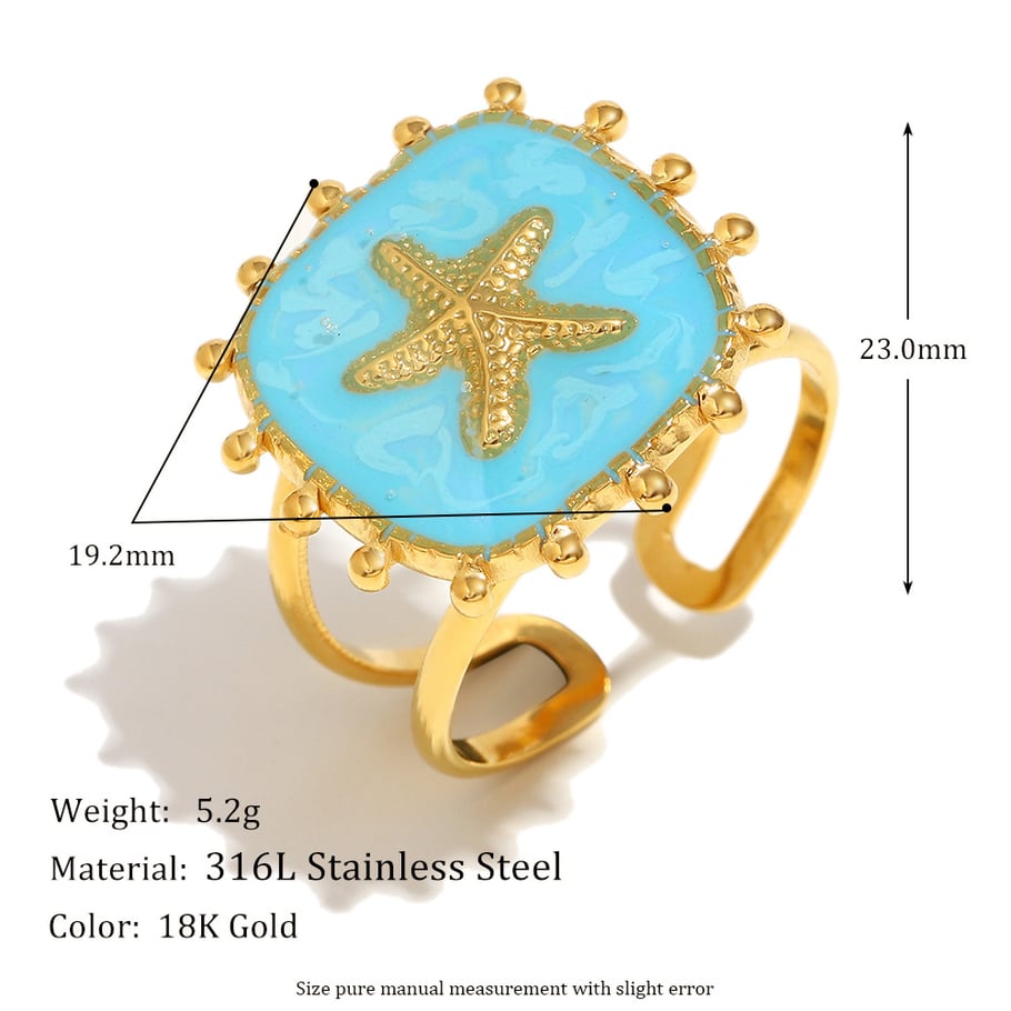 Luxus-Stil Retro Ocean Series Edelstahl Damenringe 