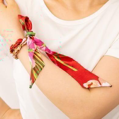 1 Stück Blumen-Seidenschal-Armband h5 Bild3