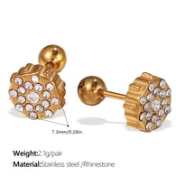EH989WEG White Diamond Gold Stud Earrings Picture2