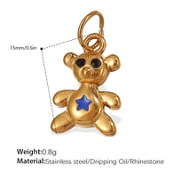 Pendentif goutte d&#39;huile bleue en or PJ547BEG 