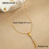 NMSN-H436-1 Collier serpent blanc Image5