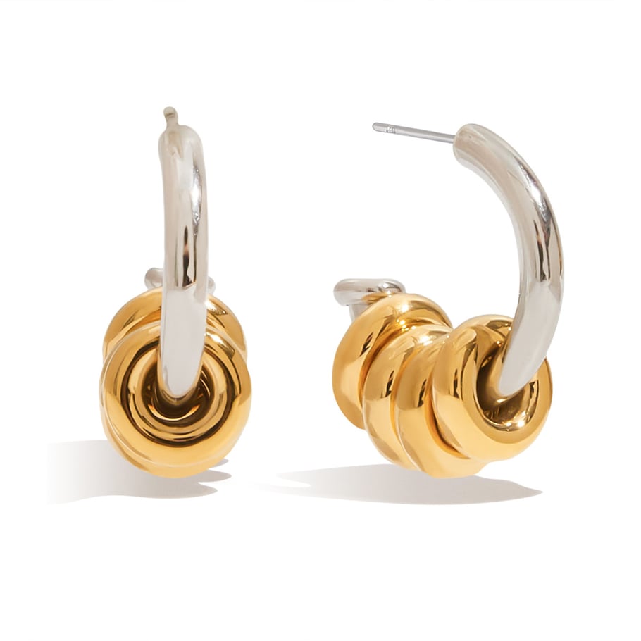 Pendientes colgantes clásicos de acero inoxidable con colores variados 
