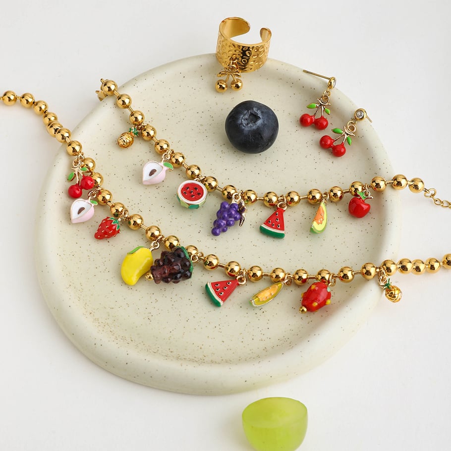 Sweet Fruit Gold Color Pendant Necklaces h5Picture3