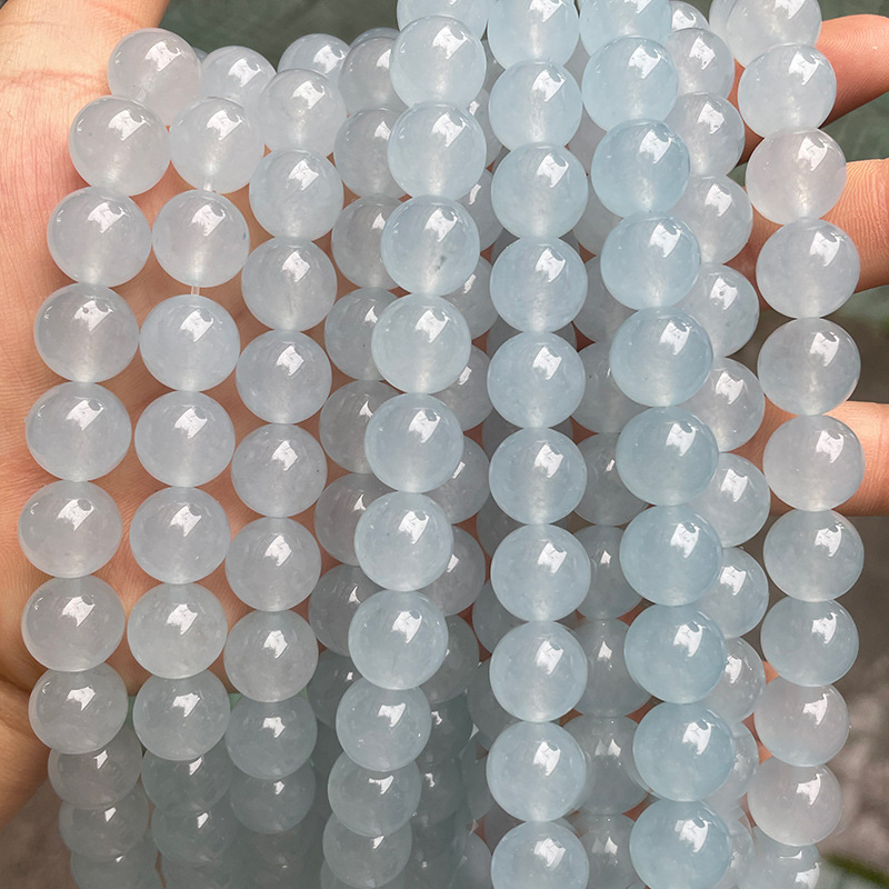 1 Strang elegante Aquamarin Naturstein Schmuckperlen Bild2