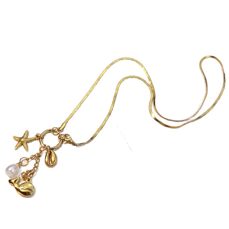 Oceanic Stainless Steel Gold Color Pendant Necklaces 