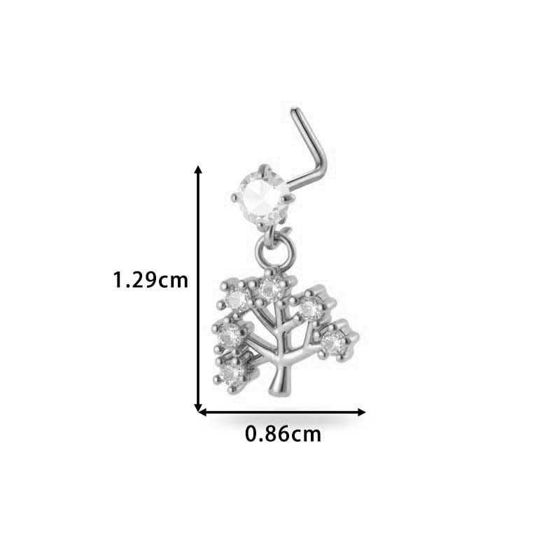 1 paire de piercings de nez pour femme en forme de cœur simple, couleur cuivre et or, zircone Image2