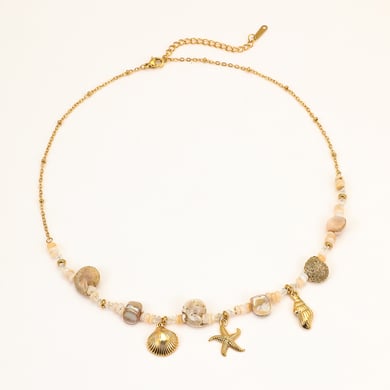 Collares para mujer estilo resort con colgante de temática oceánica h5 
