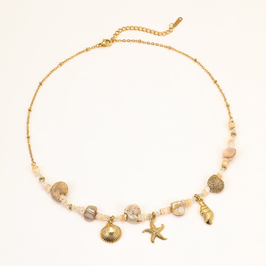 Collares para mujer estilo resort con colgante de temática oceánica 