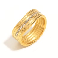 Mehrschichtiger Twist-Ring – Gold – Größe 8 Bild4